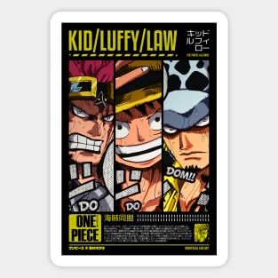 THE PIRATE ALLIANCE | LUFFY | TRAFALGAR LAW | KID | OTAKU DESIGN Magnet